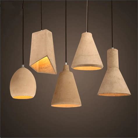 Vintage Small Grey Concrete Pendant Lights cement material Lamp for ...