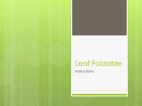 Ppt Leaf Foldable Powerpoint Presentation Free Download Id1933385