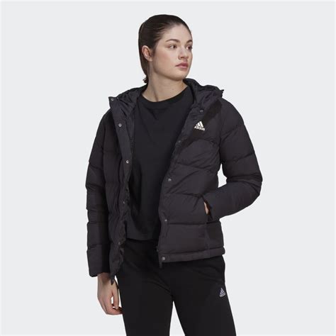 Adidas Women S Hiking Helionic Hooded Down Jacket Black Adidas Us