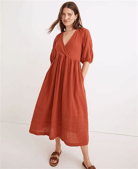 Marianna Puff Sleeve Midi Dress Madewell