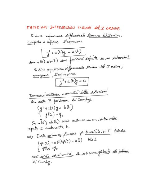 Solution Equazioni Differenziali Lineari Del I Ordine Studypool