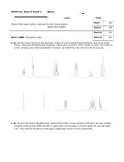 CHEM 224 Exam 1 S21 Docx CHEM 224 Orgo II Exam 1 Name Last Total Of