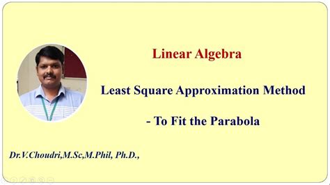 Least Square Approximation Method Parabola YouTube