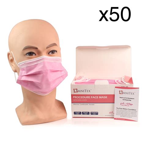 Face Masks Type Iir With Ear Loops Pink Box Of 50 Medisave Uk