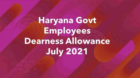 Pdf Haryana Govt Da Notification 2021 Haryana Govt Da July 2021