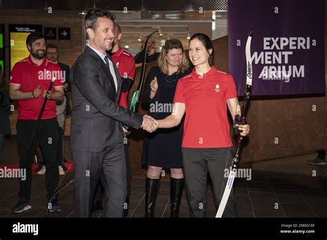 Crown Prince Frederik With 2020 Olympic Archer Maja Jager At The Opening Of Experimentarium