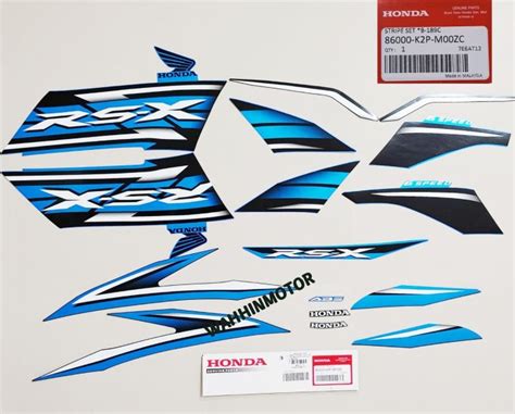 Honda Rs150 Rsx Blue Lemon Yellow Full Body Sticker Stripe Graphic Set