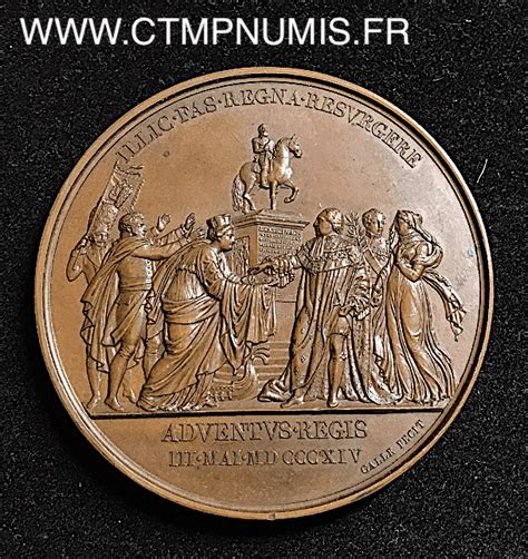 Medaille Bronze Louis Xviii Inauguration De La Statue D Henri Iv