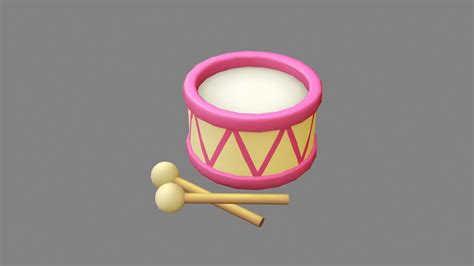 3d Model Toy Drum Vr Ar Low Poly Cgtrader