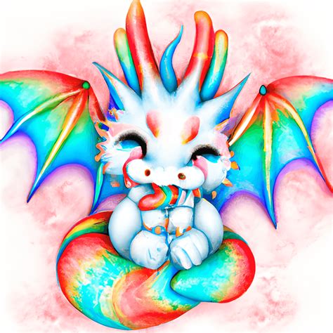 Cute Rainbow Dragon Watercolor Clipart · Creative Fabrica