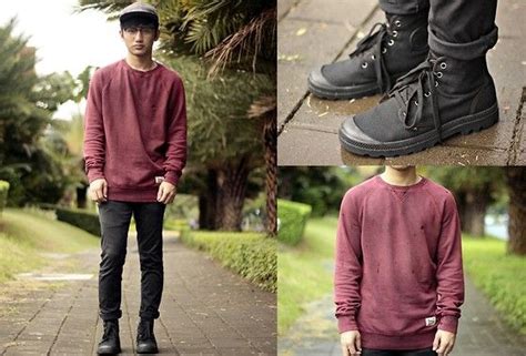 Bucks And Co Maroon Sweater Topman Aztec Cap Palladium Boots Palladium