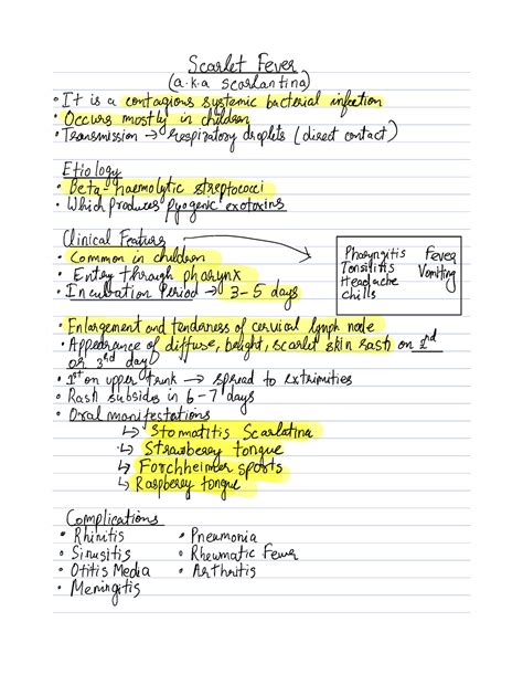 Scarlet Fever Easy To Understand And Brief Notes About Infectious Diseases And Their Causitive