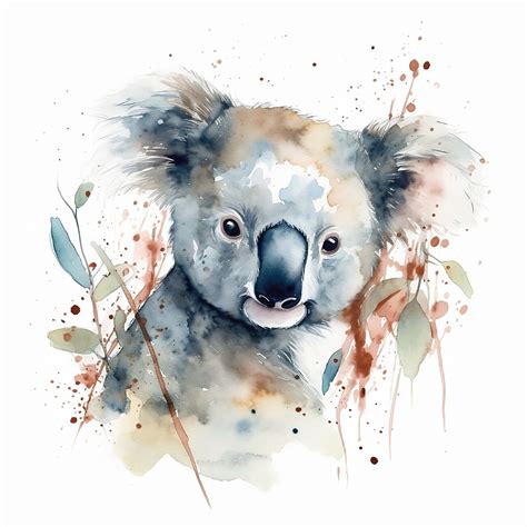 Ilustração artísticos Koala bear watercolor image Europosters