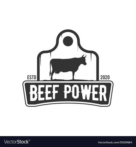 Cattle farm logo design - angus cow beef Vector Image