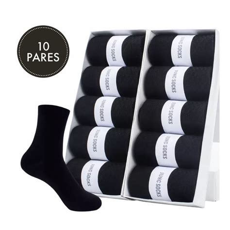 Kit 10 Pares Meia Masculina Cano Alto Longo Sport Algodão Preta ou