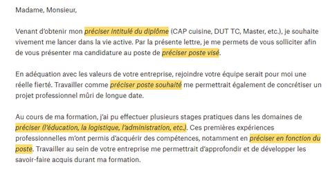 Lettre De Motivation Premier Emploi Exemple Et Mod Le T L Charger