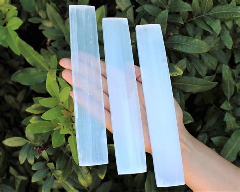 8 Polished Selenite Charging Station LARGE Flat Selenite Ruler Crystal