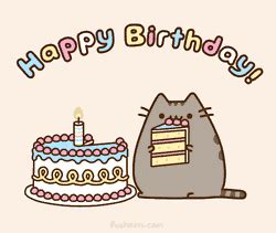 Happy Birthday By Pusheen Find Share On GIPHY