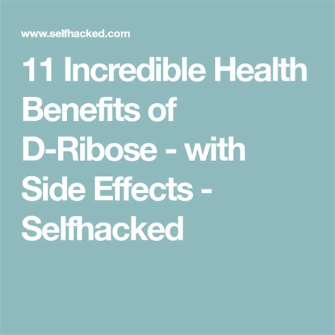 Incredible Health Benefits Of D Ribose With Side Effects