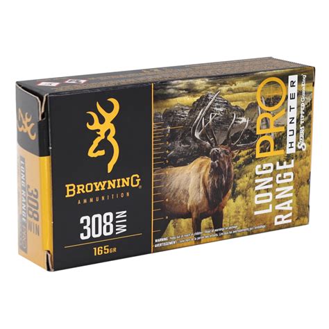 Browning Long Range Pro 308 Winchester Ammo 165 Grain Btpt