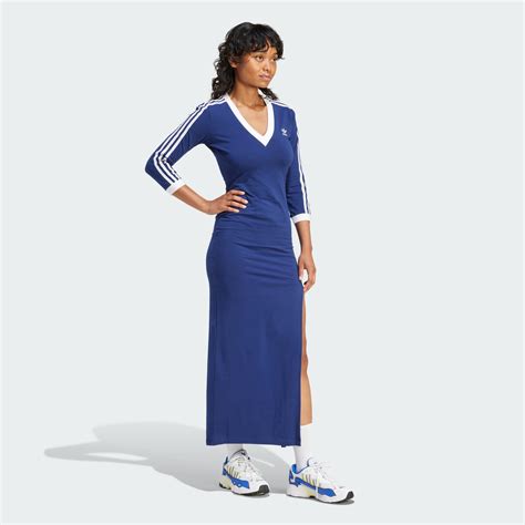 All Products Adicolor Classics 3 Stripes Maxi Dress Blue Adidas