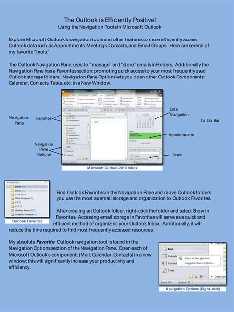 Outlook Is Efficiently Positive Using The Navigation Tools In Outlook