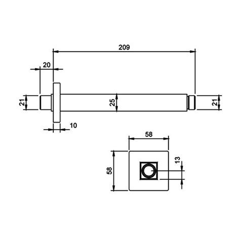 Villeroy Boch Universal Shower Arm Ceiling Mounted Tvc