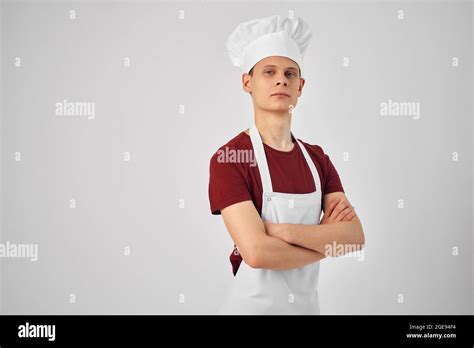 Man In Chef S Uniform Kitchen Working Profession Stock Photo Alamy