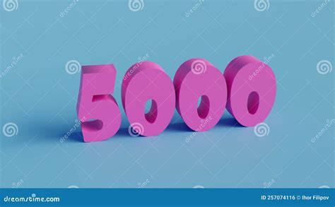 Number 5000 For Banner Cover Channel Pink 3d Inscription 5 Thousand