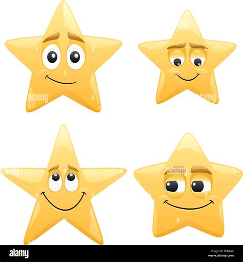 4 shiny cartoon stars Stock Vector Image & Art - Alamy