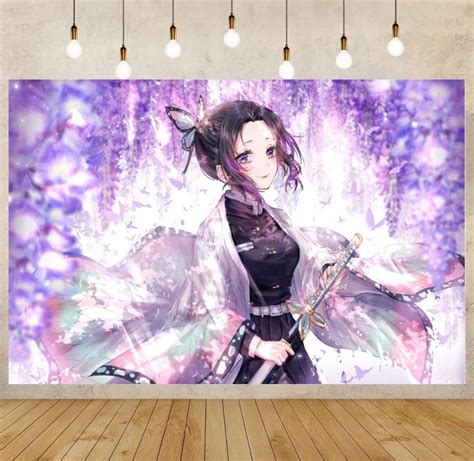 Japanese Anime Demon Slayer Backdrop Kochou Shinobu Tapestry Poster