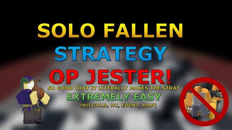 No Gems Gold Solo Fallen Strategy Using Op Jester Tds Roblox