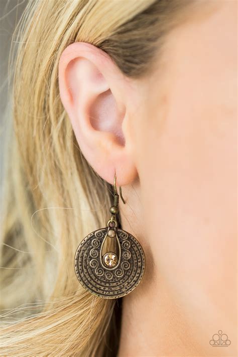 Majestically Mayan Brass Paparazzi Earrings Jewelryblingthing