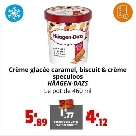 Promo Crème Glacée Caramel Biscuit Crème Speculoos Häagen dazs chez