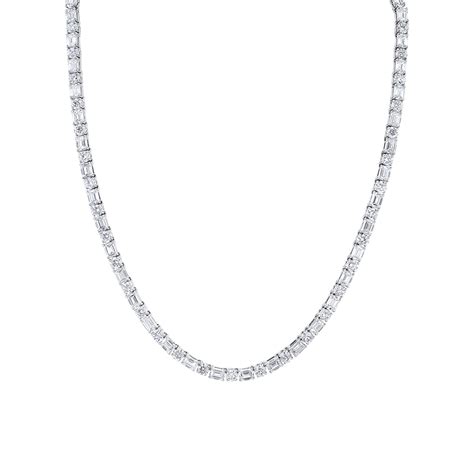 Emerald Cut And Round Riviera Necklace Wixon Jewelers