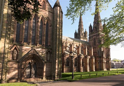 Lichfield Cathedral West Spires And License Image