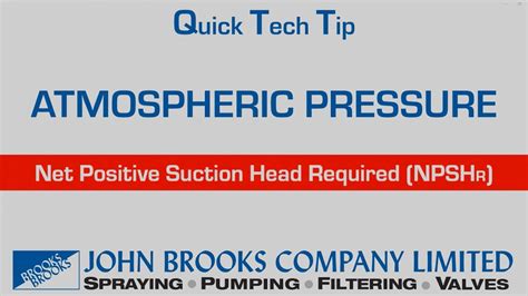 Net Positive Suction Head Required Npshr And Atmospheric Pressure By