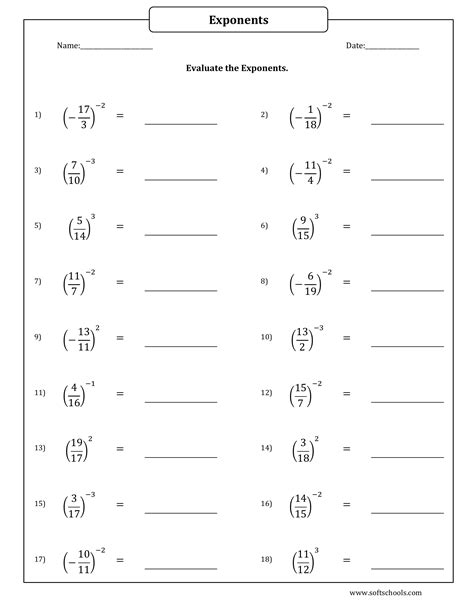 Evaluate The Exponents 2 Worksheet Zone