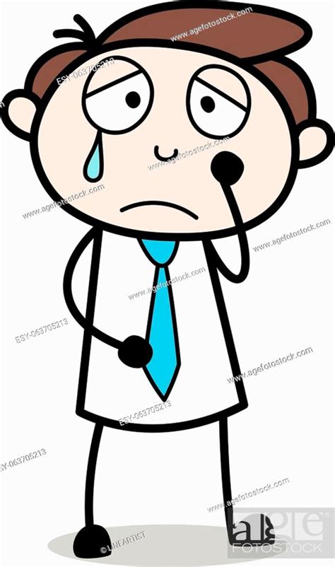 Emotional Office Businessman Employee Cartoon Vector Illustration