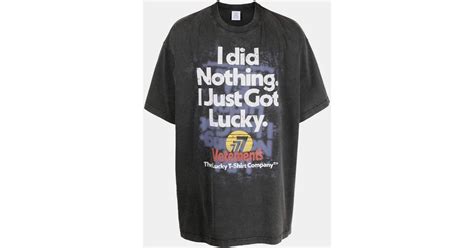 Vetements I Got Lucky T Shirt In Black For Men Lyst