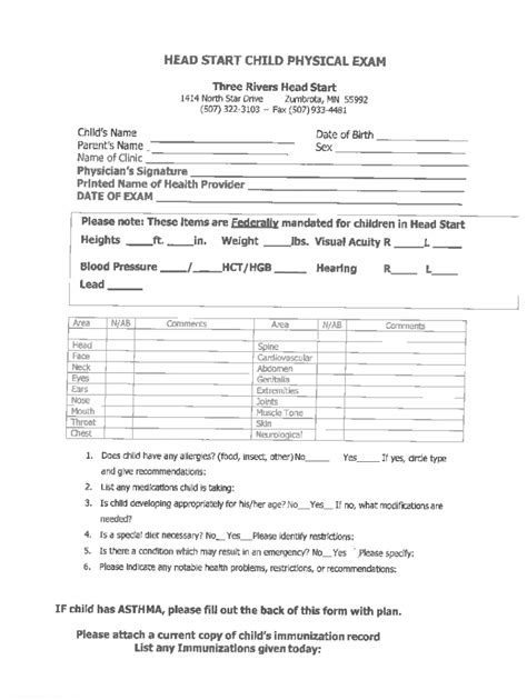 Head Start Health Performance Standards