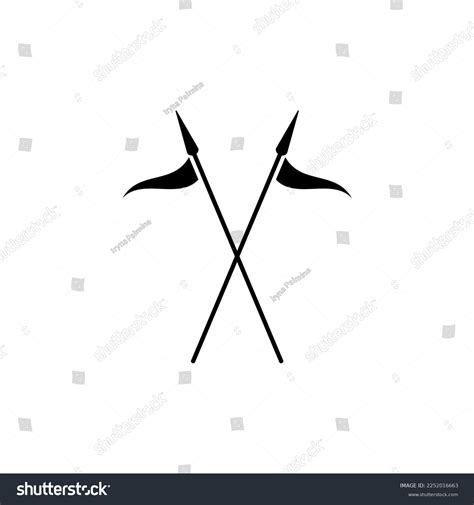 Crossed Spears Flags Silhouette Heraldic Symbol Stock Vector Royalty
