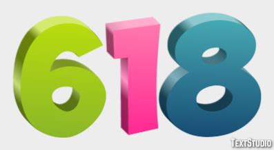 618 Text Effect and Logo Design Number