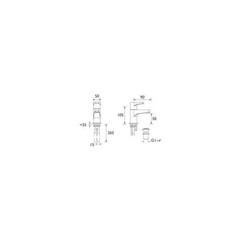 Bristan Quest Basin Mixer With Clicker Waste QST BAS C