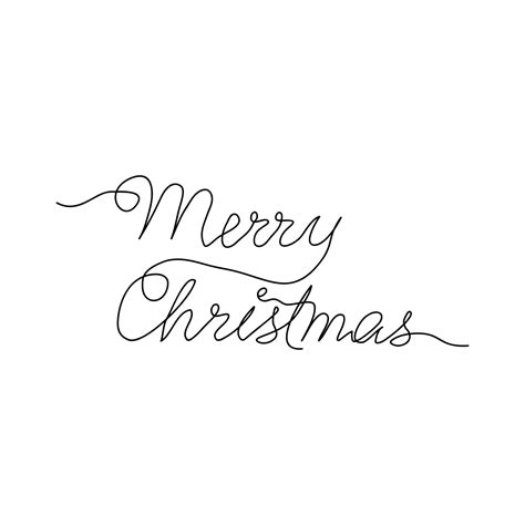 Merry Christmas Vector Brush Lettering Hand Drawn Modern Brush