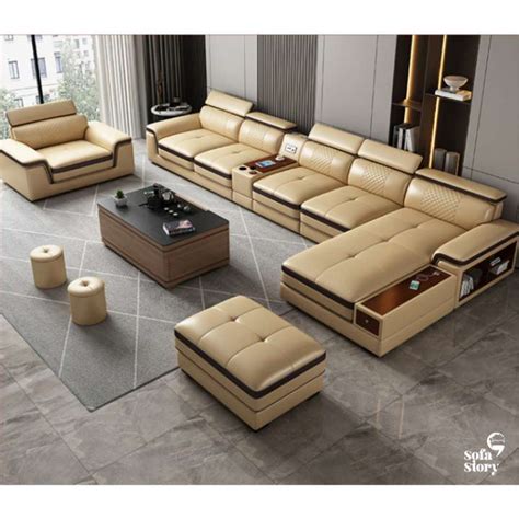 Jual Sofa Story Sofa Set L Shape Kulit Mewah Modern Sofa Ruang Tamu