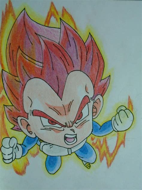 Dibujo De Vegeta Ssj Dios Chibi De Dragon Ball Super Arte Amino Amino