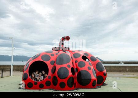 Yayoi Kusama Red Pumpkin Sculpture Miyanoura Port Naoshima Kagawa