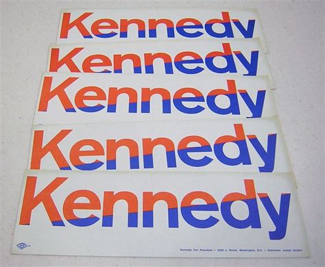 5 Robert F Kennedy Campaign Bumper Stickers From His 1968 Presidential