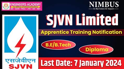 SJVN Ltd Apprentice Training Recruitment 2023 SJVN Ltd Apprentice